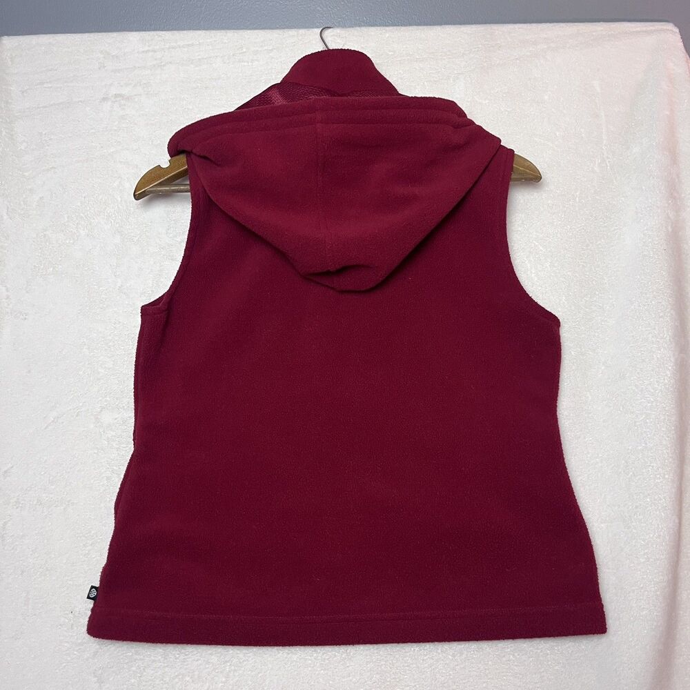 Vintage Y2K Express World Brand Fleece Vest Womens S Hooded Red 90’s Gorpcore - Picture 12 of 16